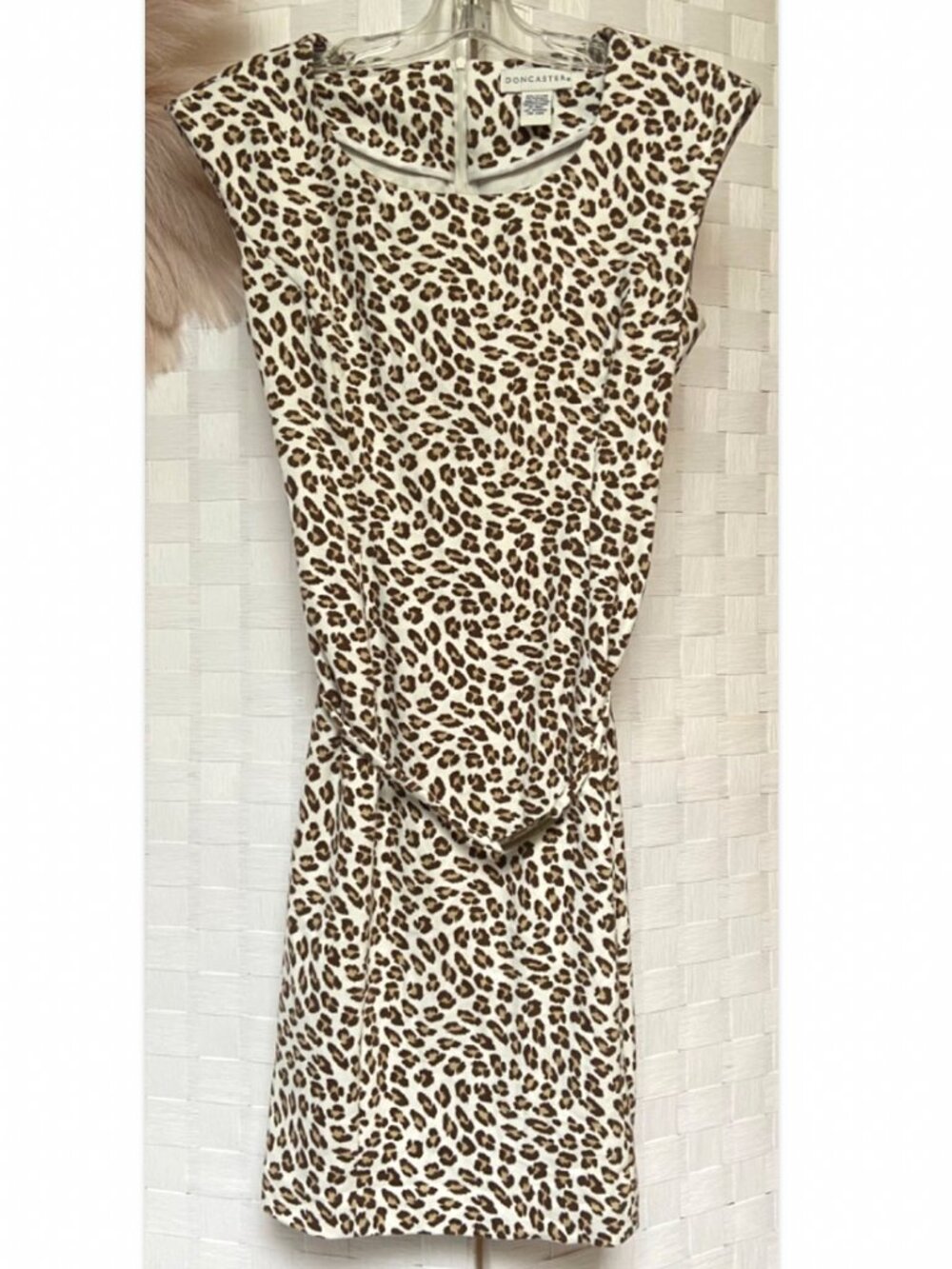 Doncaster Cotton Belted Cheetah Sleeveless Knee Length Dress Size 6